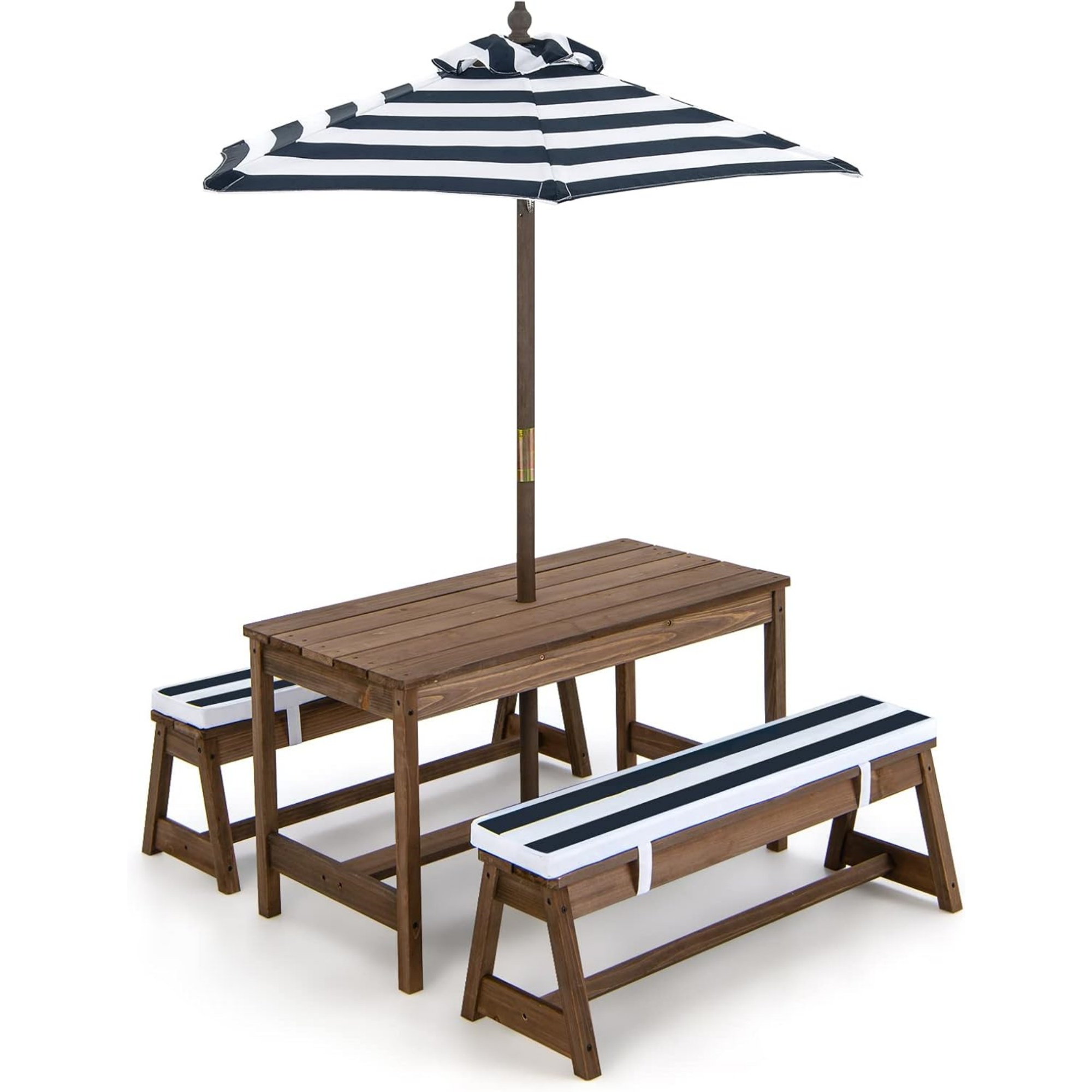 Kids Outdoor Bench With Umbrella - Kids Picnic Table with Umbrella Foldable,