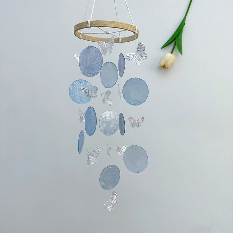 Kids Outdoor Fairy Garden - Butterfly Seashell Wind Chimes Garden Outdoor