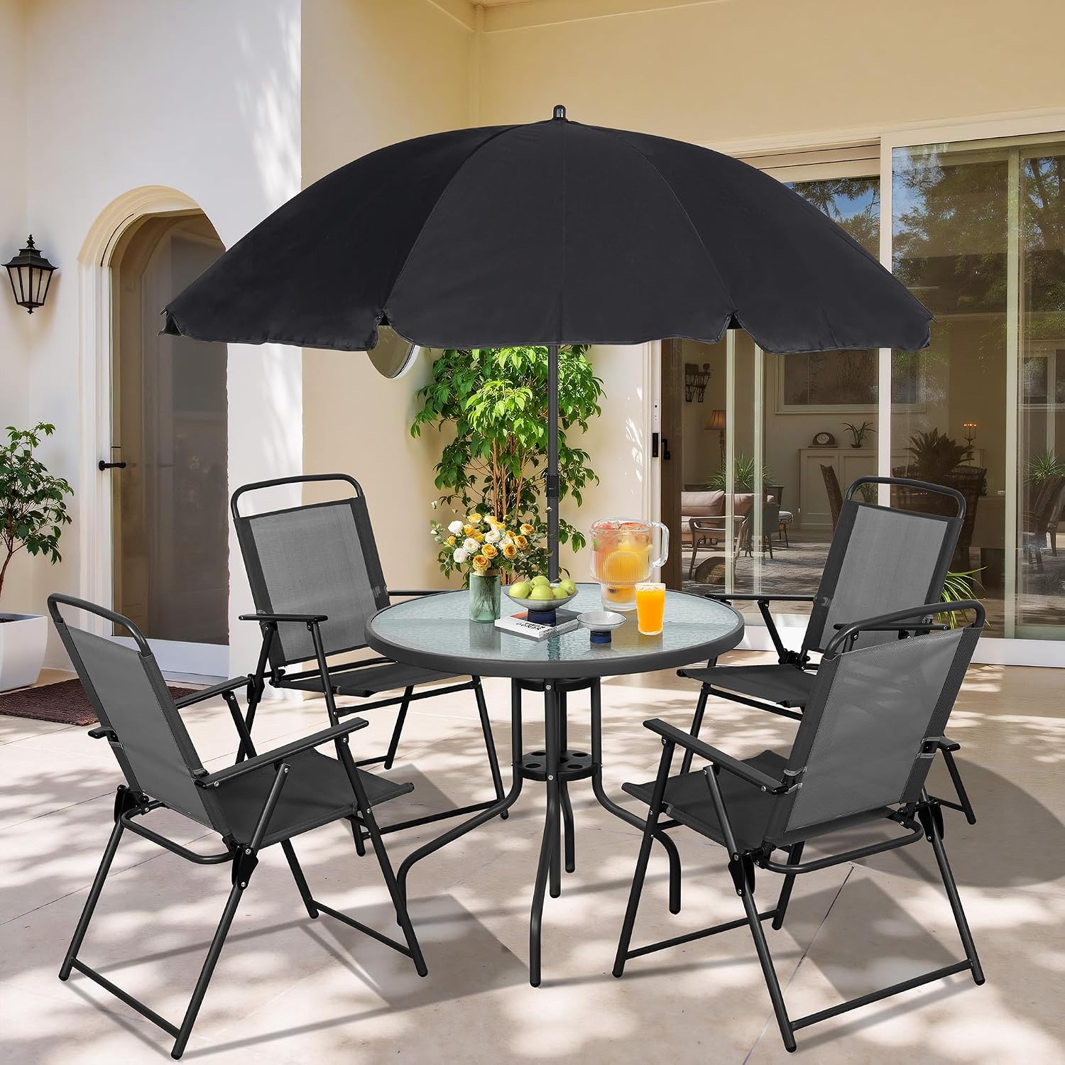 Kids Outdoor Dining Table - Metal Patio Dining Set Outdoor Folding