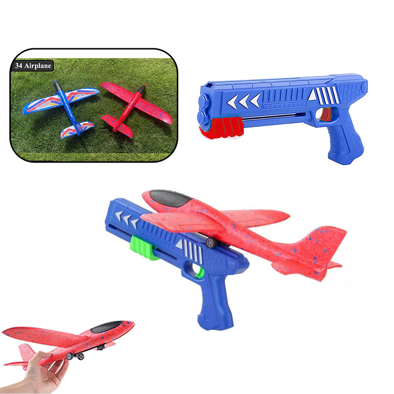 Kids Outdoor Xmas Gifts - Kids 24/34cm Foam Plane Launcher Outdoor