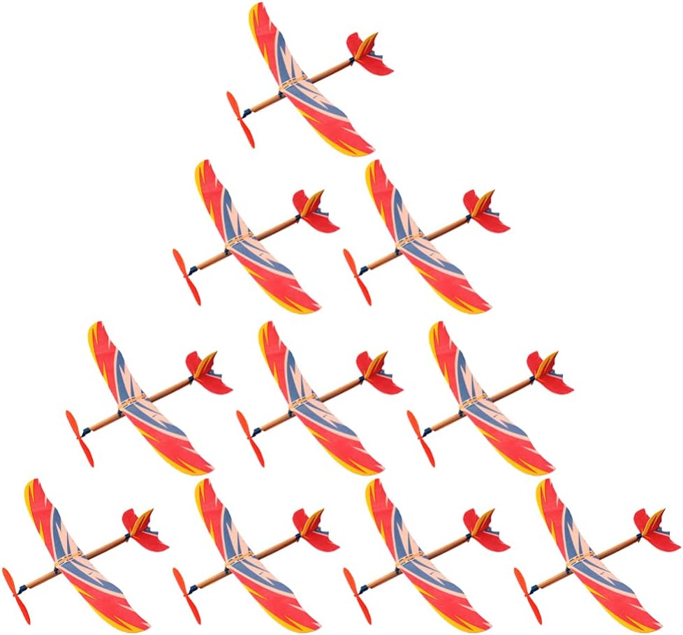 Kids Outdoor Play Equipment - 5/10Pcs Rubber Band Powered Airplane Model