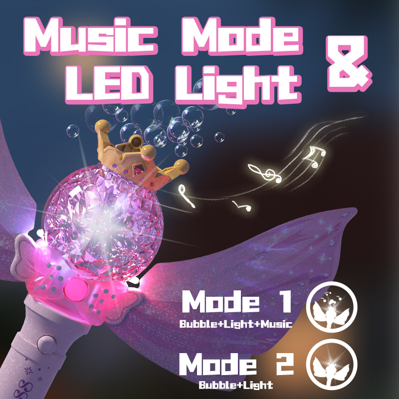 Kids Outdoor Music - Princess Angel Wing Bubble Wand Electric