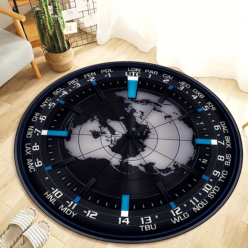 Kids Outdoor Zone - World Time Zone Clock Print Round
