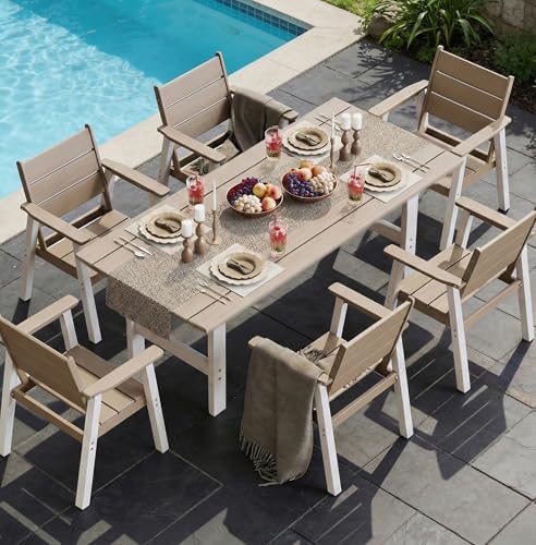 Kids Outdoor Dining Table - Outdoor Dining Set,7-Piece Patio Table and