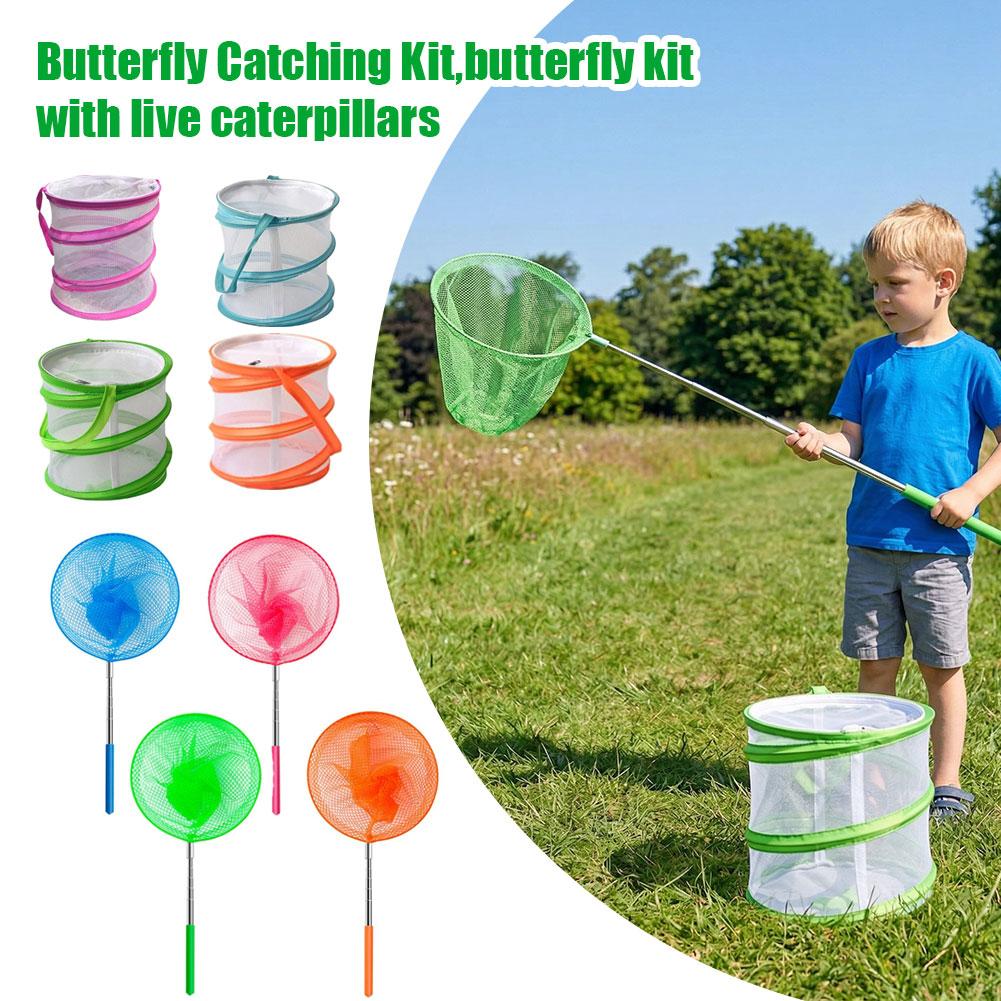 Kids Outdoor Explorer Kit - Kids Butterfly Catching Kit Foldable Mesh