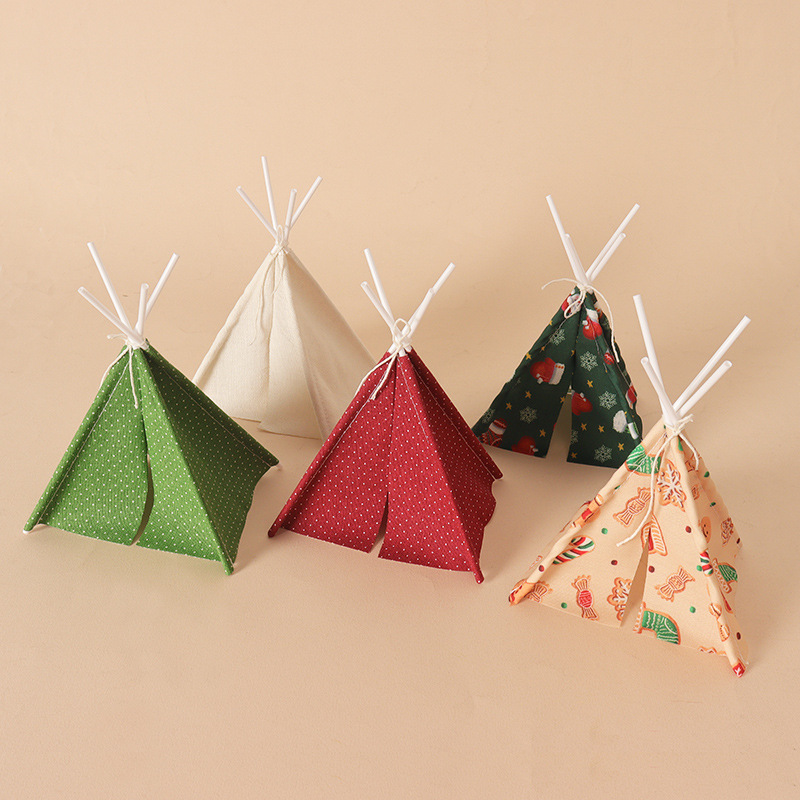 Kids Outdoor Play Tent - Dollhouse Mini Christmas Camping Tent, Teepee