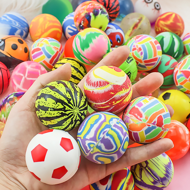Kids Outdoor Easter Gifts - 5Pcs 42mm Assorted High Bounce Rubber