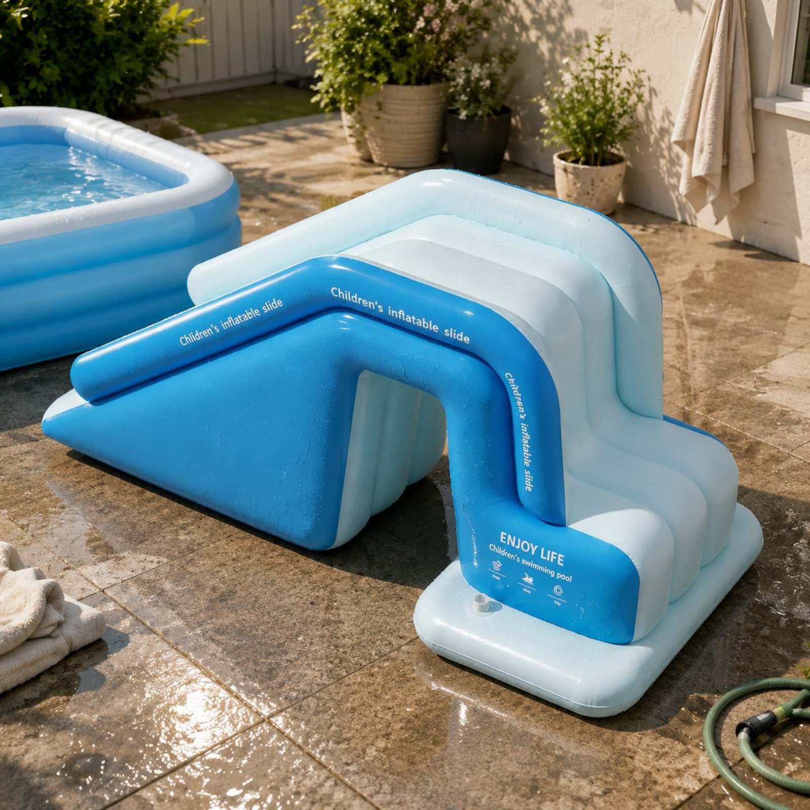 Inflatable Pool Slide Foldable - Kids Outdoor Water Toys review and price