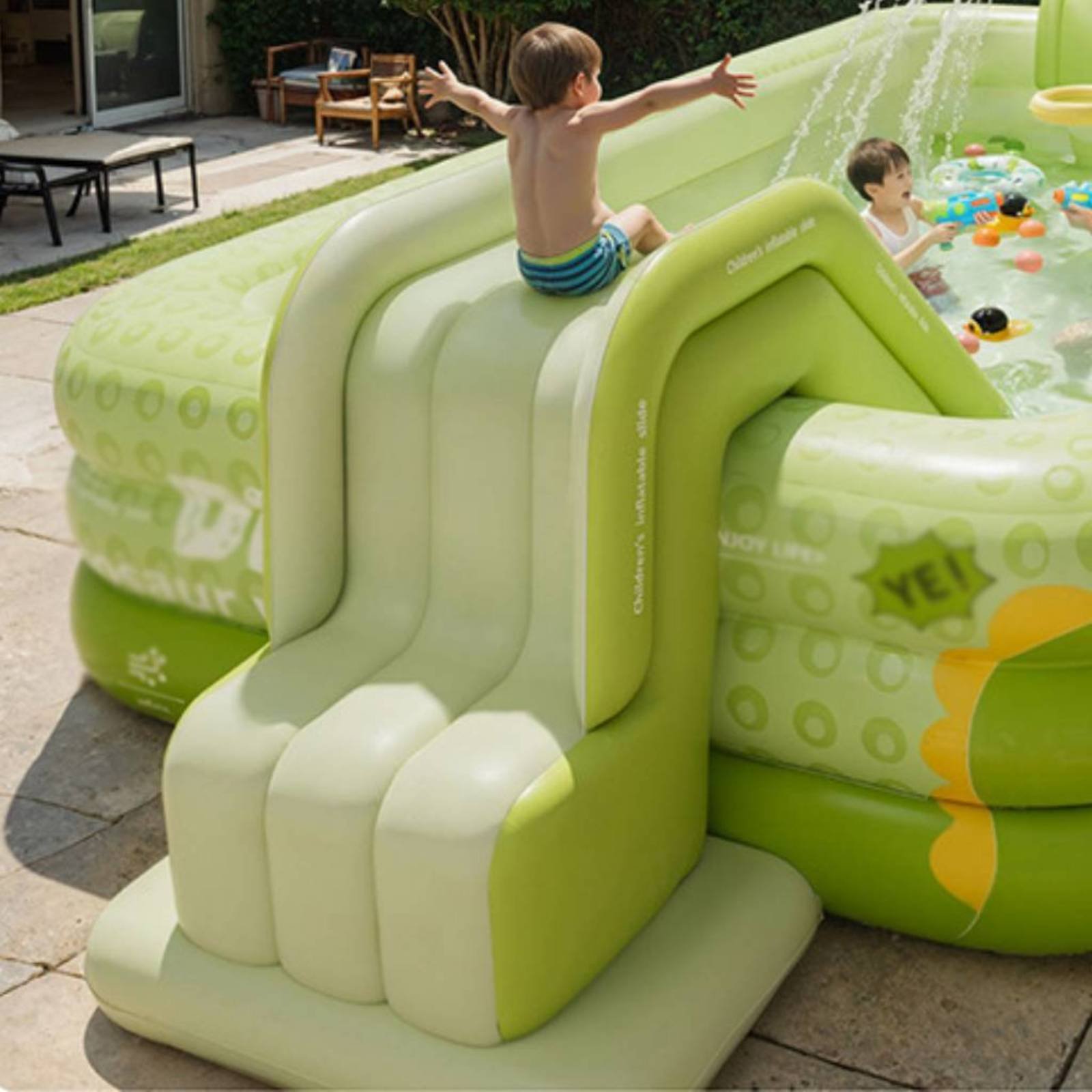 Inflatable Pool Slide Foldable - Kids Outdoor Water Toys review and price