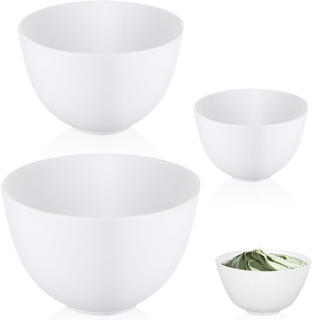 3pcs/set Silicone Bowls White  - Muddy Puddle Suit review and price