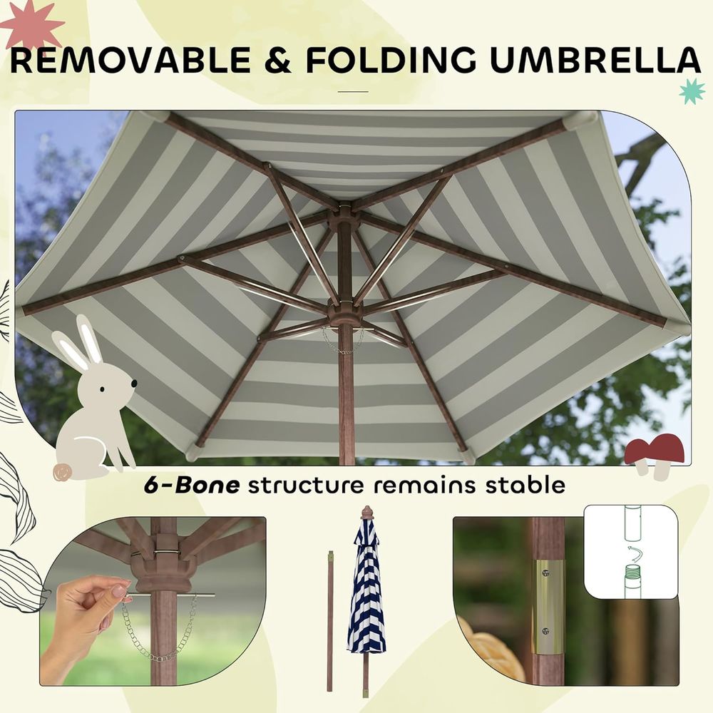 Qaba Kids Picnic Table, Outdoo - Kids Outdoor Bench With Umbrella review and price