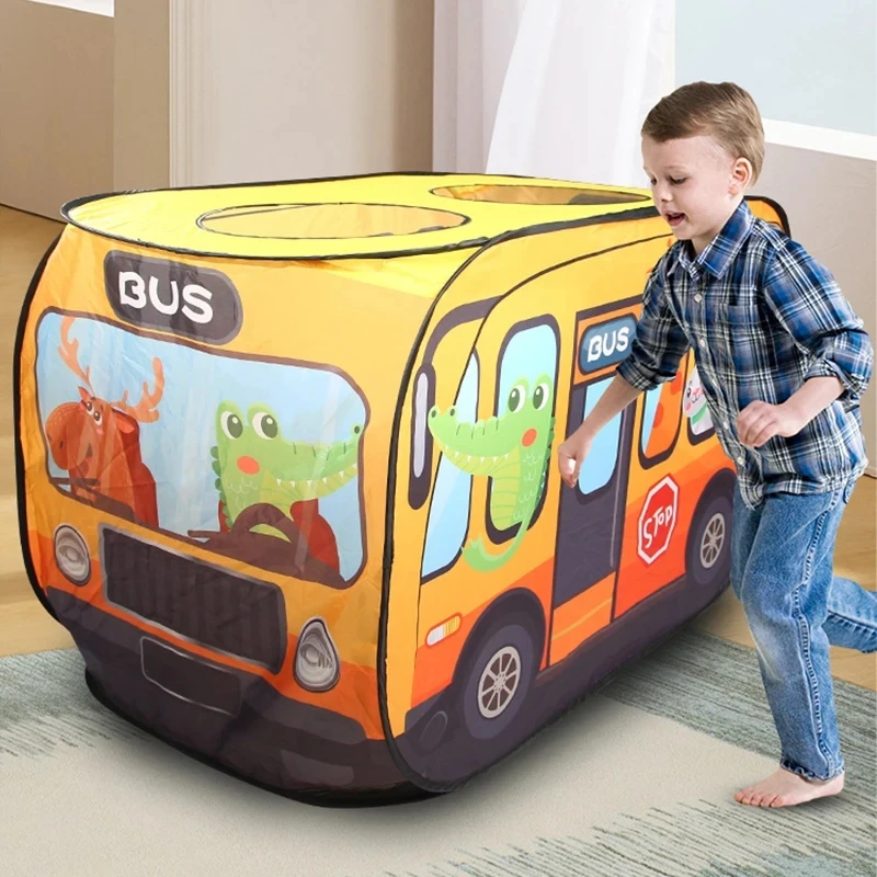 Cartoon Animals Bus Themed Gam - Kids Outdoor Play Tent review and price