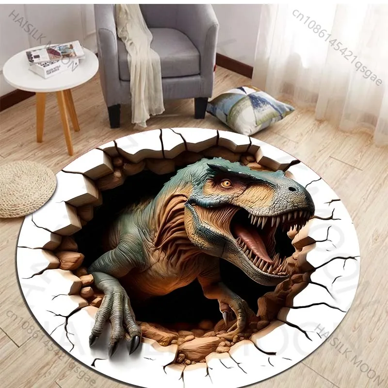 HD 3D Dinosaur Print Round Rug - Kids Outdoor Area review and price