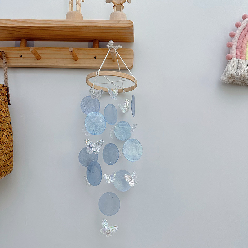 Butterfly Seashell Wind Chimes - Kids Outdoor Fairy Garden review and price