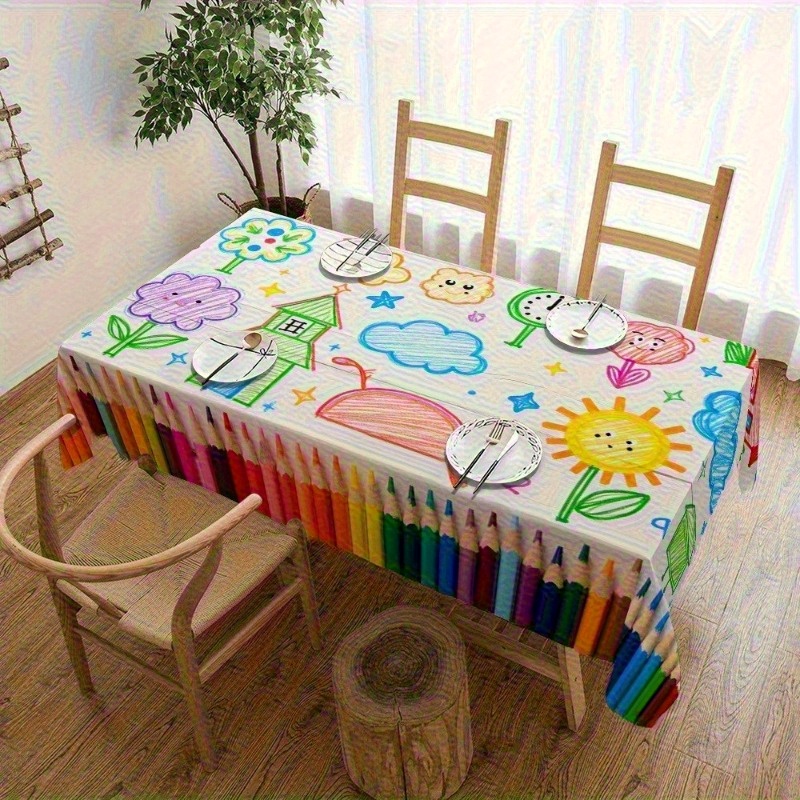 1pc Cartoon Pencil Pattern Tab - Kids Outdoor Dining Table review and price