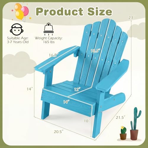 Kids Adirondack Chair, All-Wea - Kids Outdoor Adirondack Chair review and price