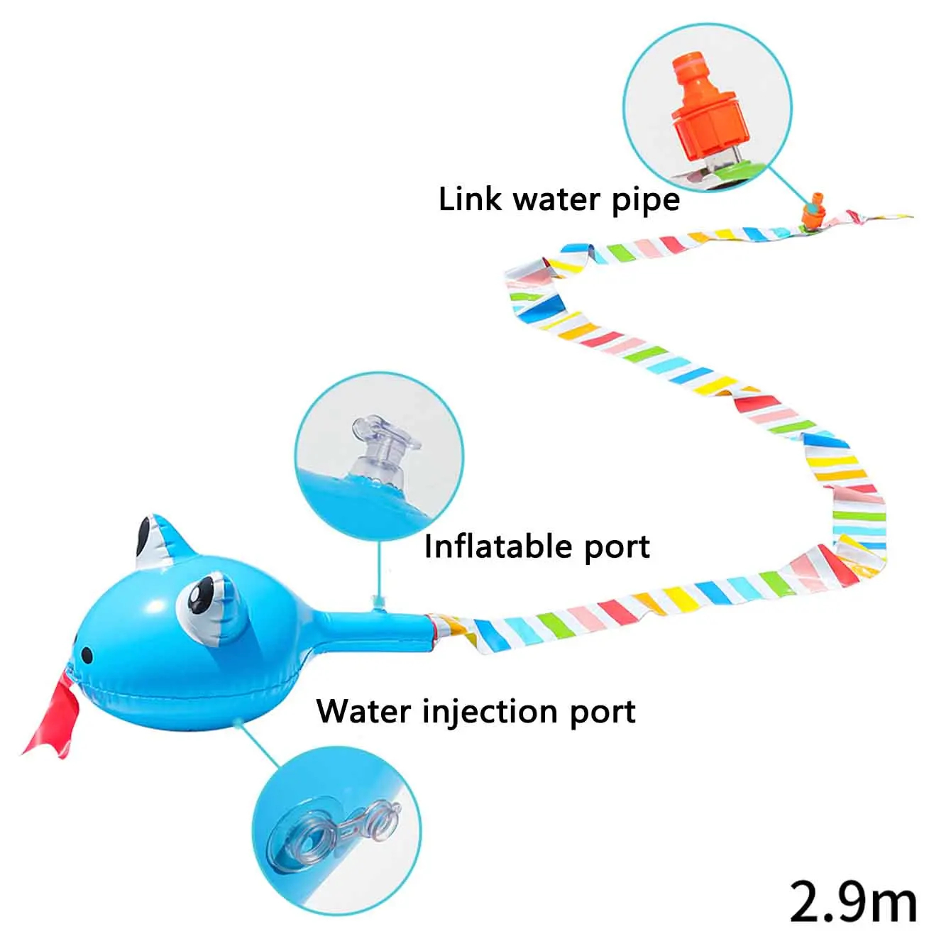 Inflatable Water Spray Snake T - Kids Outdoor Play Equipment review and price