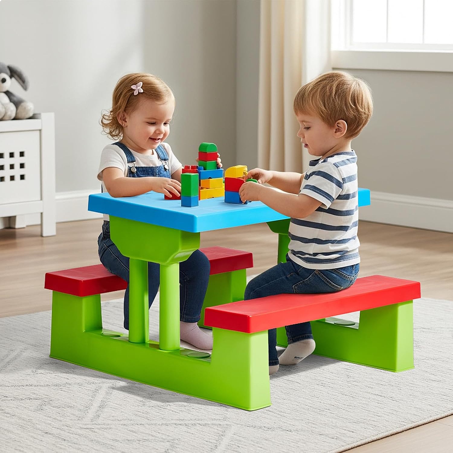 JOYMOR Kids Picnic Table with  - Kids Outdoor Bench With Umbrella review and price