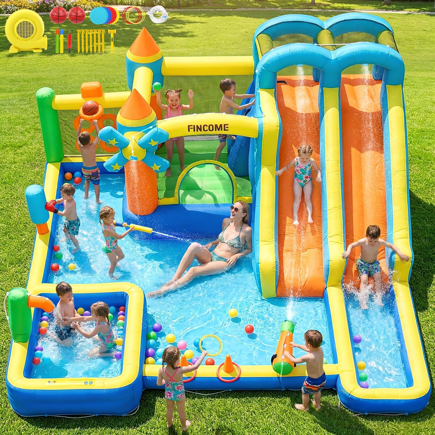 10-in-1 Inflatable Bouncy Cast - Kids Outdoor Climbing review and price