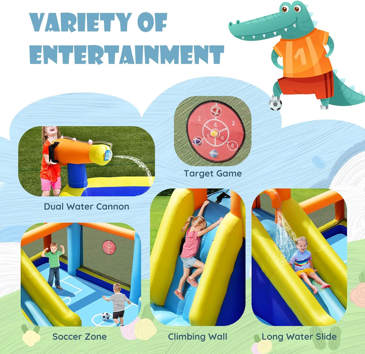 Giant Inflatable Water Slide B - Kids Outdoor Climbing review and price