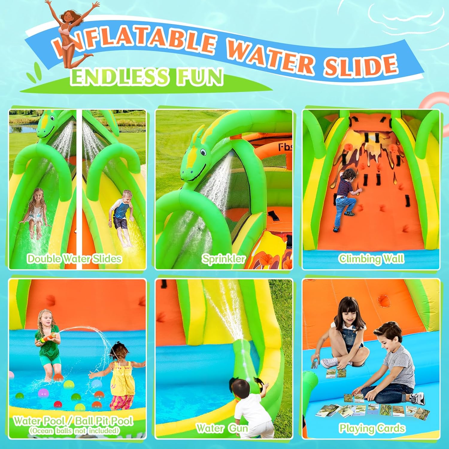 Kids Inflatable Bounce House w - Kids Outdoor Climbing review and price