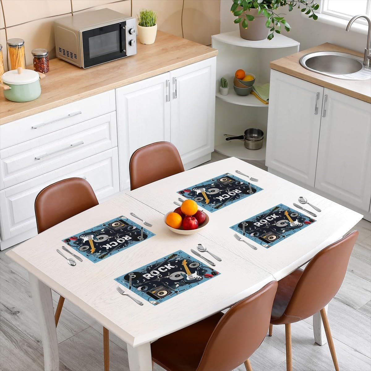 Rock Music Placemats Set of 4  - Kids Outdoor Dining Table review and price