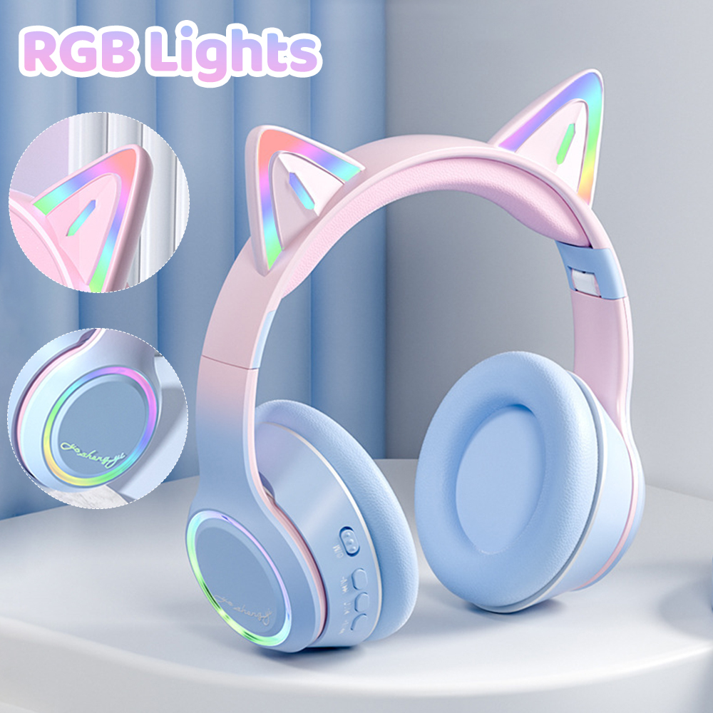 RGB Cat Ear Bluetooth Headphon - Kids Outdoor Music review and price
