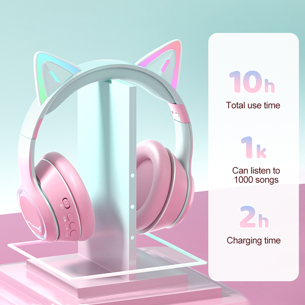 RGB Cat Ear Bluetooth Headphon - Kids Outdoor Music review and price