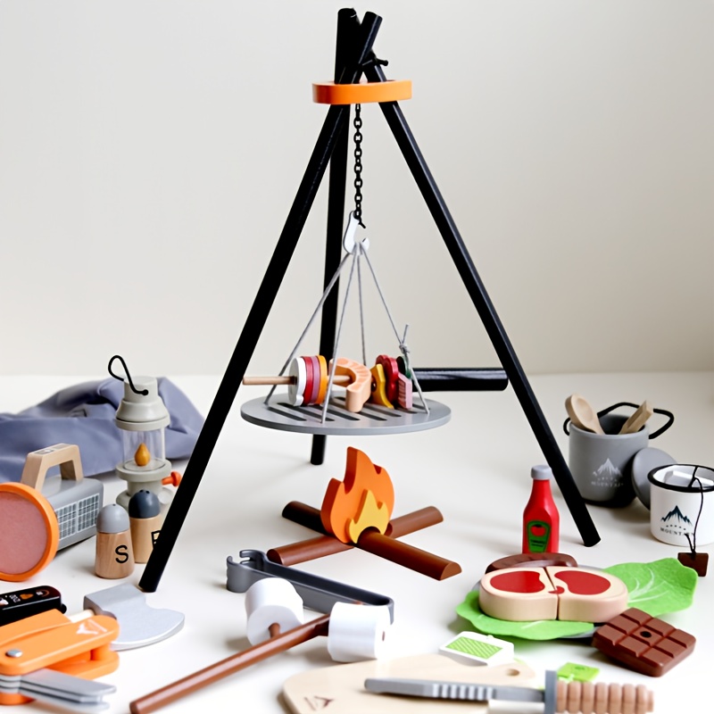 Kids Wooden Camping Toys Set w - Kids Outdoor Bbq review and price