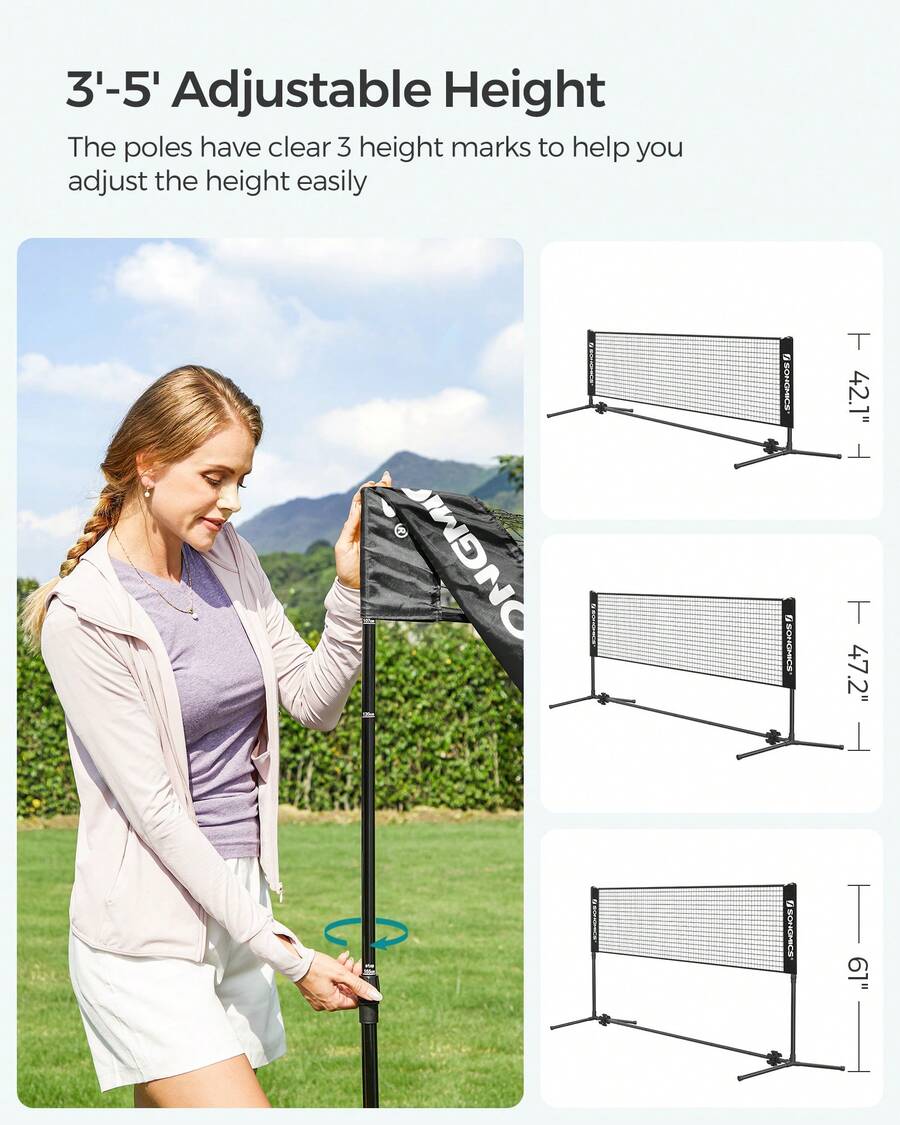 Badminton Net, Height Adjustab - Kids Outdoor Volleyball Net review and price