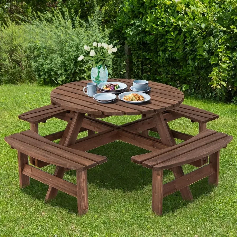 Wooden Picnic Table Set with W - Kids Outdoor Bench With Umbrella review and price