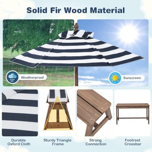 Kids Picnic Table, Outdoor Woo - Kids Outdoor Bench With Umbrella review and price