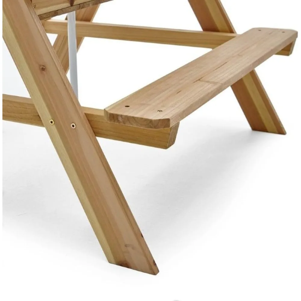Wooden Kids Picnic Table Outdo - Kids Outdoor Bench With Umbrella review and price
