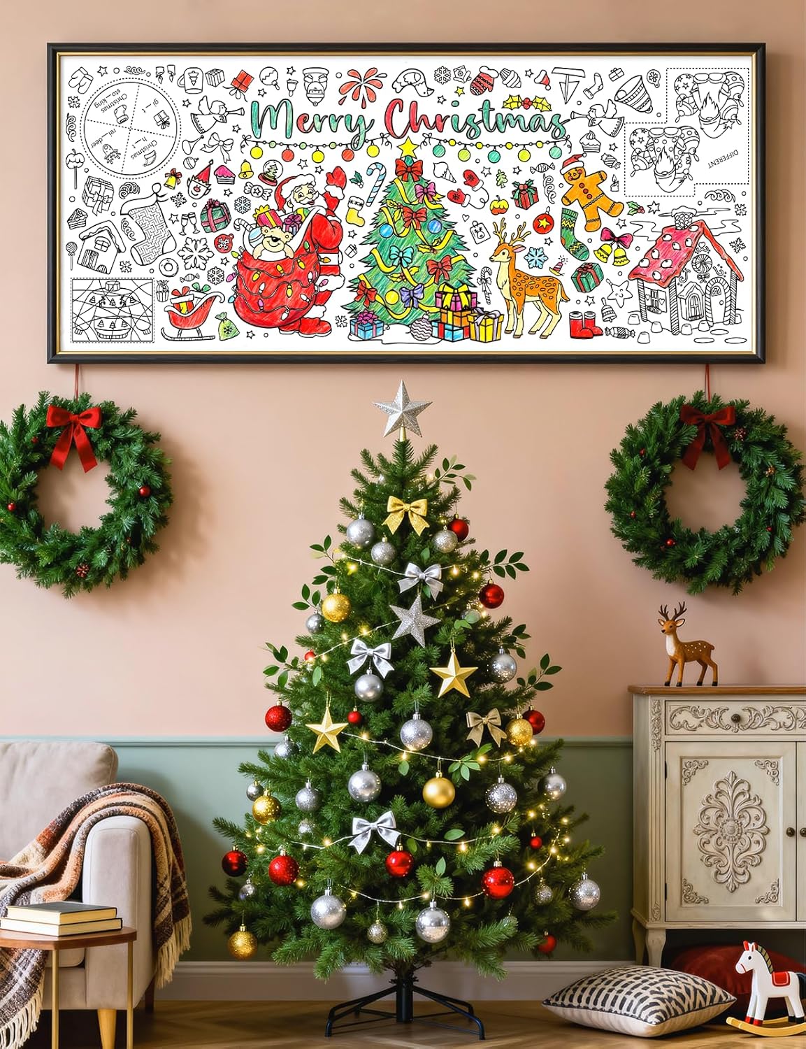 Christmas Giant Coloring Poste - Kids Outdoor Xmas Gifts review and price