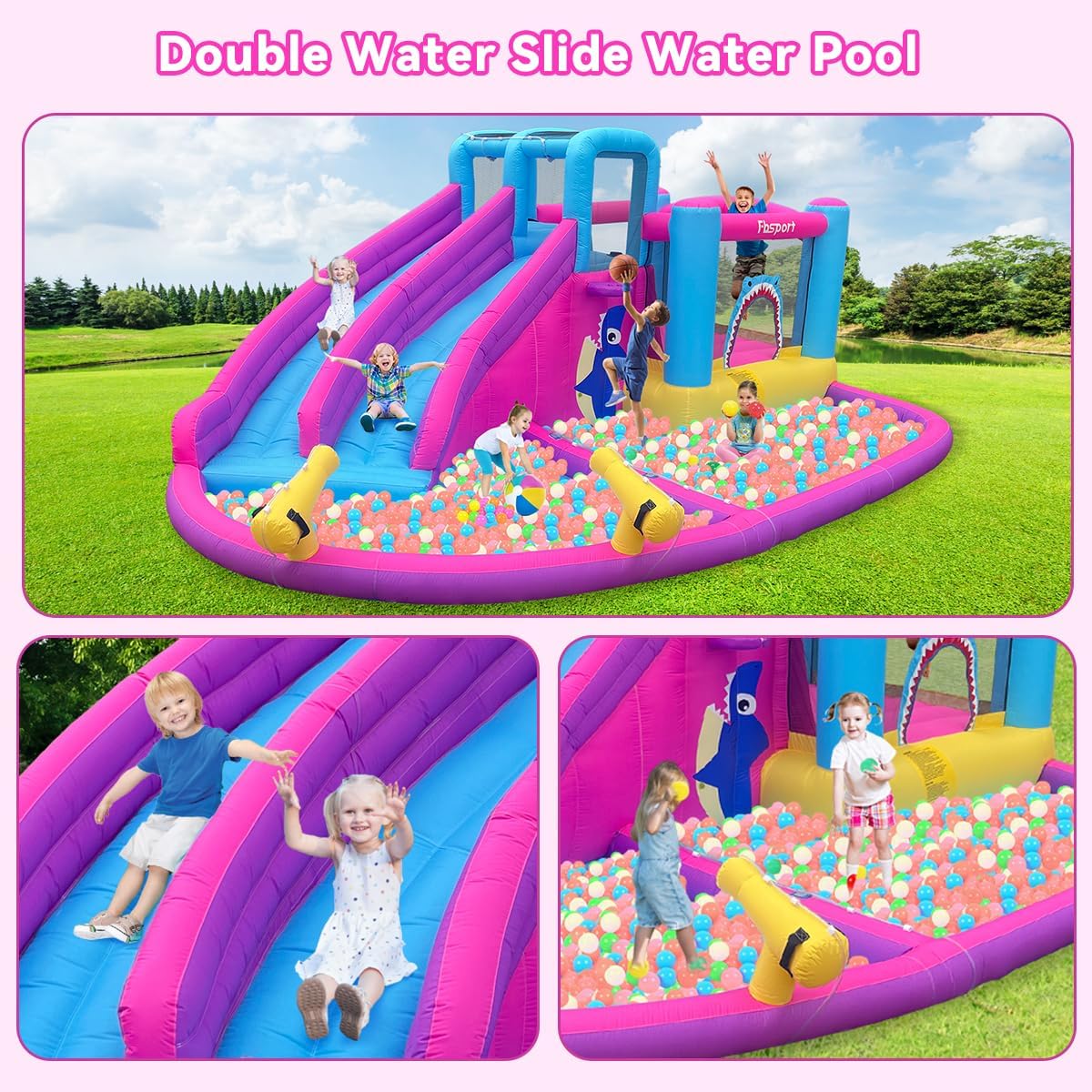 Twin Water Slides Inflatable B - Kids Outdoor Climbing review and price